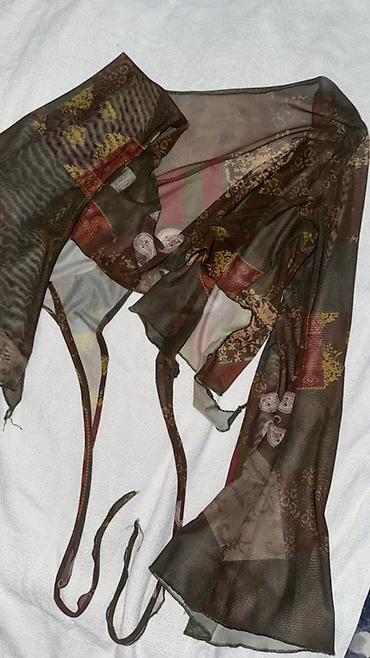 Qadın geyimləri: Şəffaf şifon qadın bluzu – bağlamalı model - Stil: Ön bağlamalı, qısa — 2