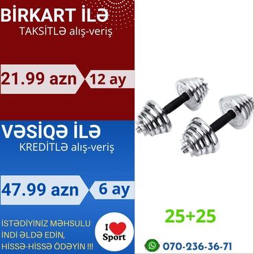 idman dəsti: Xrom qantel dəsti 25+25 kq 🪪 şəxsi̇yyət vəsi̇qəsi̇ i̇lə kredi̇t ( 3