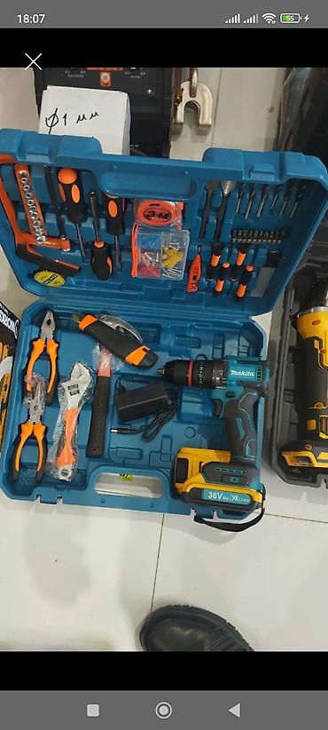mini drel satilir: Akkumulyatorlu matkap və çoxfunksiyalı alətlər dəsti - Sərt plastik — 1