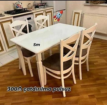 plasmas stol stullar: Mətbəx üçün, Yeni, Açılmayan, Dördbucaq masa, 4 stul — 1