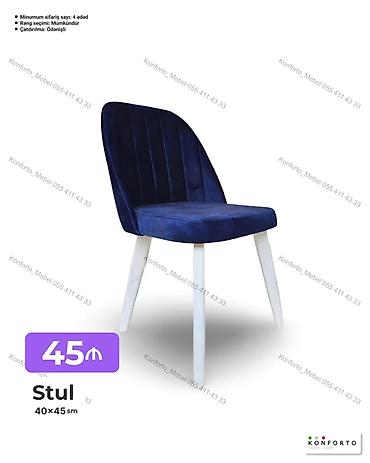 Stul – 40×45 sm - Yumşaq, məxməri parça örtük, dikey tikişli arxa lalafo.az -da Stul – 40×45 sm - Yumşaq, məxməri parça örtük, dikey tikişli arxa