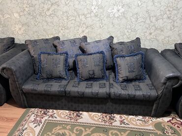 купить диваны для кафе: Комплект мягкой мебели: диван и два кресла в одном стиле. - Цвет