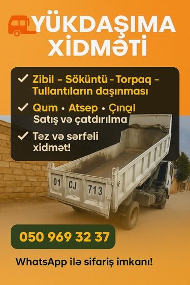 Sərnişin daşımaları: Yükdaşıma xidməti təklif olunur. Bu xidmət zibil, söküntü və torpaq