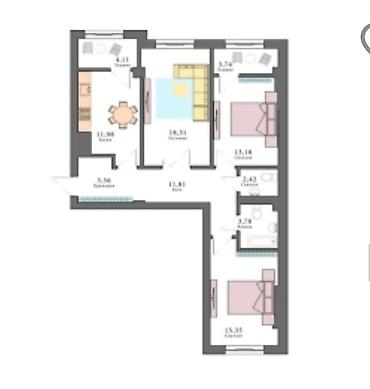 Продажа квартир: 3 комнаты, 88 м², Элитка, 13 этаж, Евроремонт — 14