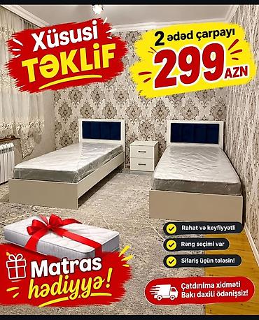 Xüsusi təklif: 2 ədəd çarpayı – 299 AZN Dəst tərkibi: - 2 ədəd tək