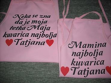 Kuhinjski tekstil: Kecelje stampa po zelji. Materijal pogodan za štampu,lagan i prijatan — 14