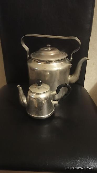 Çaydanlar: İkisi bir yerdə satılır 1954 il - Material: döymə mis (handmade — 3