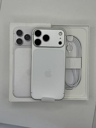 самсунг 24 с: IPhone 17 Pro Max, Б/у, 256 ГБ, Серебристый, Кабель, Коробка, 100 % — 1