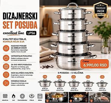 lesnina beograd: Dizajnerski set posuđa Excellent Line LP56 – premium INOX kvalitet - — 1