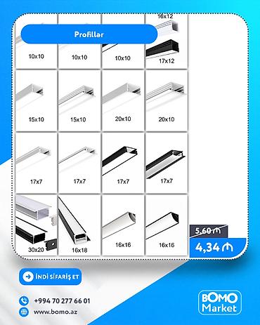 10x10 profil: Məhsul: LED alüminium profillər Təyinat: - LED lentlər üçün estetiki — 1
