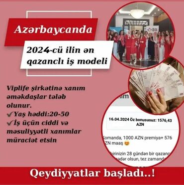 28 mall iş elanları: Xanımlara vakansiya: Online çalışa bilecek xanım əməkdaşlar tələb