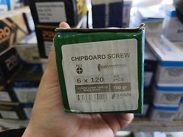 taxta biti: Məhsul: Chipboard Screw – DSP/taxta üçün vint dəsti - Ölçü: 6 x 120 — 1