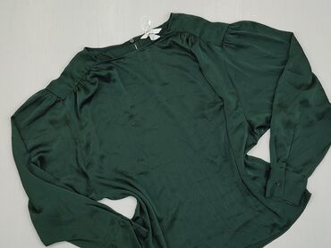 Koszule i bluzki: Bluzka, XS (EU 34), stan - Bardzo dobry, wzór - Jednolity kolor, kolor - Zielony, H&M