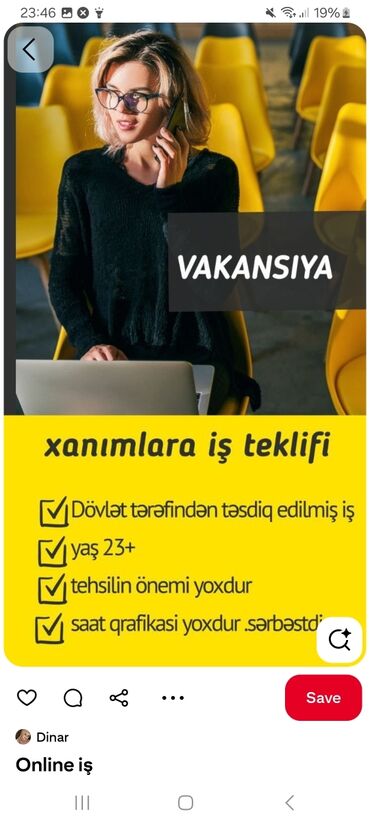 qabyuyan is elanlari: Оператор Call-центра требуется, Только для женщин, Любой возраст, Без опыта, Ежемесячная оплата