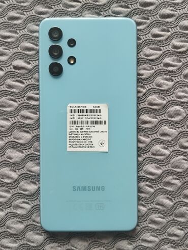 samsung un75es9000: Samsung Galaxy A32, 4 GB, rəng - Göy, İki sim kartlı, Sensor, Barmaq izi