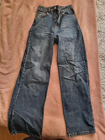 Klassik mavi cins şalvar - Material: 100% denim (cins parça), orta lalafo.az -da Klassik mavi cins şalvar - Material: 100% denim (cins parça), orta