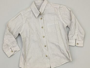 biała koszulka z długim rękawem: Shirt 5-6 years, condition - Good, pattern - Striped, color - White