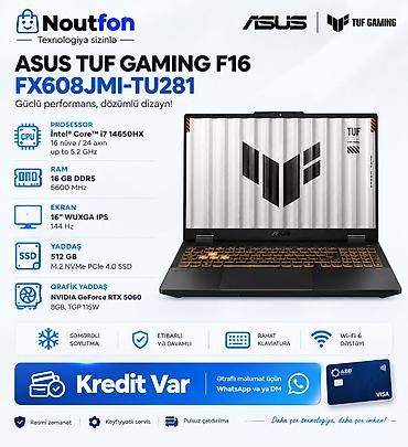 ucuz notebook: Yeni ASUS TUF Gaming, 16 ", Intel Core i7, 512 GB, Pulsuz çatdırılma — 1