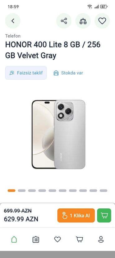 телефоны флай 4415: Honor 400 Lite, 256 GB, rəng - Qara, Barmaq izi, İki sim kartlı, Face ID