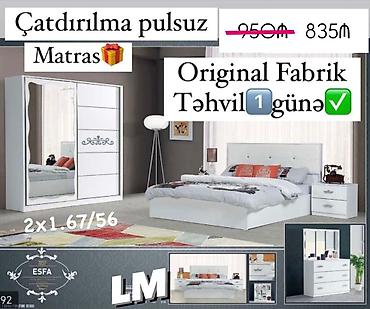 hamam kranti: Yataq otağı dəsti – “LM” model - Rəng: ağ, klassik minimal dizayn - — 1