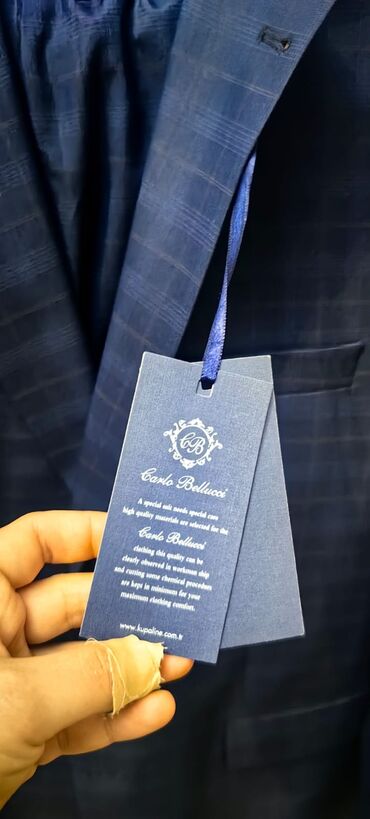 Kostyumlar: Carlo Bellucci kişi kostyumu - Rəng: tünd göy (xırda kvadrat/check — 6