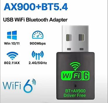 modulator fm bluetooth: Wi-Fi 6 + Bluetooth USB Adapter (AX900 + BT5.4) - İki funksiyalı — 2