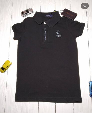 рубашка polo: Детский топ, рубашка, цвет - Черный, Новый