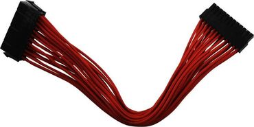Psu extensions red sleeved cable 1x 24 pin mobo cable 1x 6pin pci e