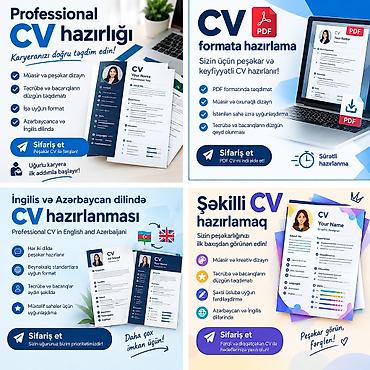 bakı iş: Xidmət: Peşəkar CV hazırlanması və dizaynı Təsvir: - Müasir, oxunaqlı — 1