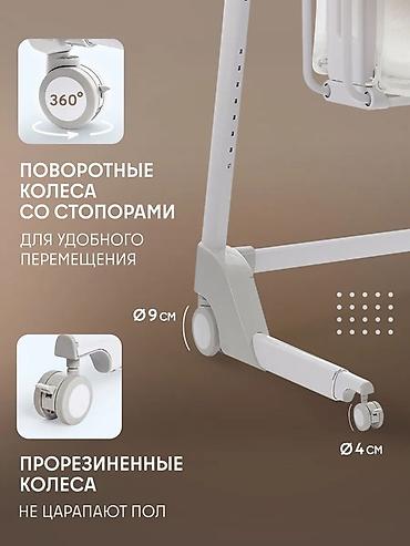 cha: Детская приставная кроватка, Б/у, С колесиками, цвет - Белый — 5