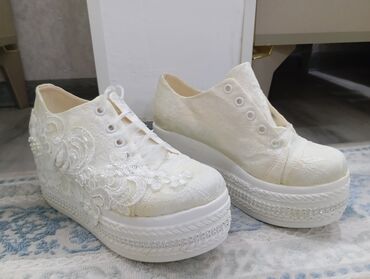 женские мокасины из текстиля: Ölçü: 36, rəng - Ağ, Yeni