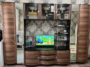 стол сервировочный: Гарнитур для зала, Шкаф, ДСП, цвет - Коричневый