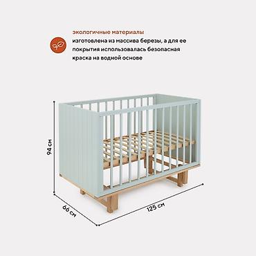 детские люльки кроватки: Детская приставная кроватка, Новый, Без колесиков, цвет - Зеленый — 2