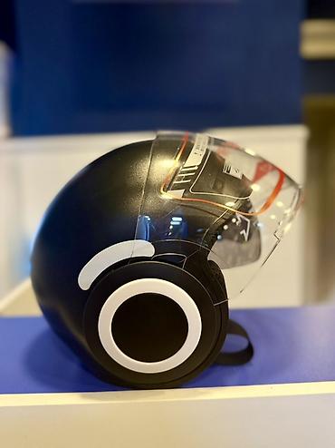 kask satın al: Motodəbilər üçün qoruyucu dəbilqə – mat qara, geniş şəffaf vizorlu — 4