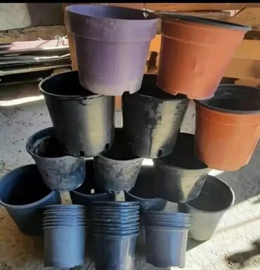 Bitkilər üçün dibçəklər: Plastik,kauçuk gül və dibçək qabları satılır.Cəmisi 55