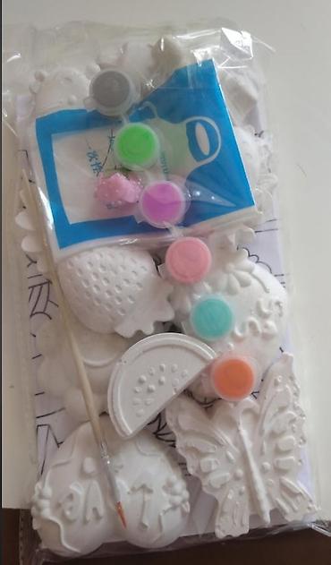 təbaşir və pastel: Uşaq yaradıcılıq dəsti – gips fiqurlarını rəngləmə Məzmun: - Ağ gips — 1