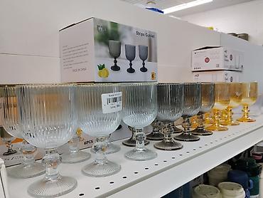 Набор бокалов Stripe Goblet, 6 шт. Стильные бокалы на ножке с
