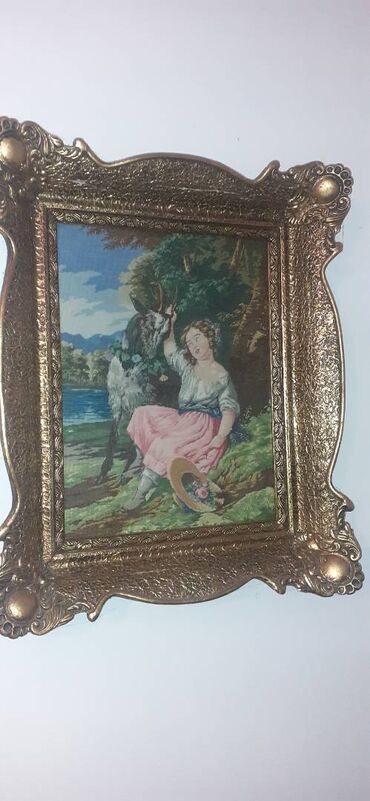 decak i devojcica crtez: Goblen, Upotrebljenо, 57 x 44 cm, O trošku kupca