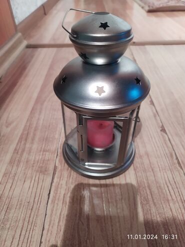 светильник ручной работы: Продам светильник со свечой зажигали пару раз, свеча использованная но