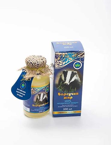 жир: Барсучий жир, 100% натуральный продукт. Объем: 100 мл. Особенности — 1