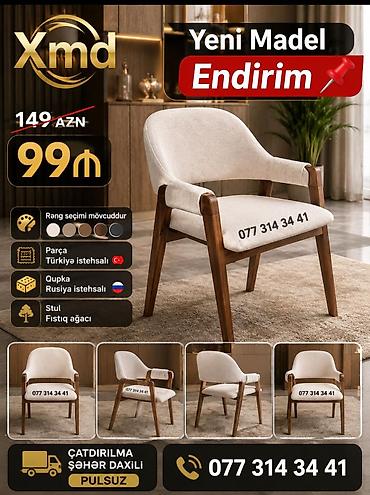 Yeni model yumşaq oturacaqlı stul - Endirimli qiymət: 99 AZN (149