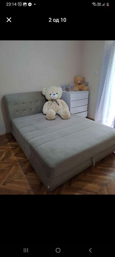 zidni kreveti: Double bed, With headboard, color - Grey