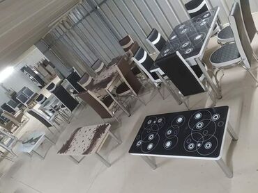 Setovi stolova i stolica: Sto - 80cm Metal noge Ploca univer Staklo 4mm stolica - metal - eko — 19