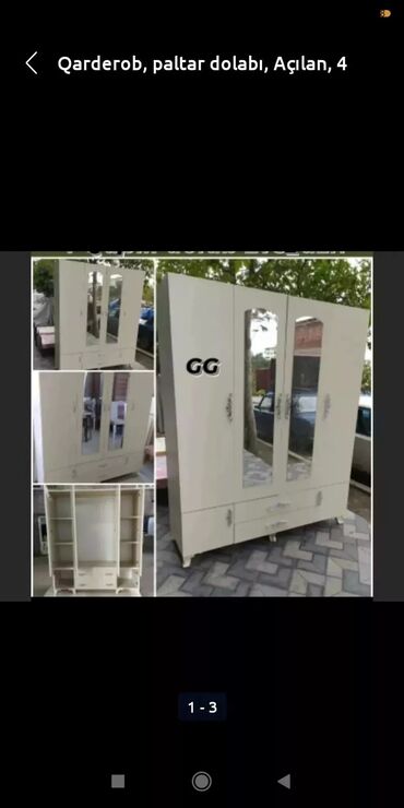 Dolablar: Yeni, Açılan, 4 qapılı Düz dolab, Dolab-asılqan, Azərbaycan — 2