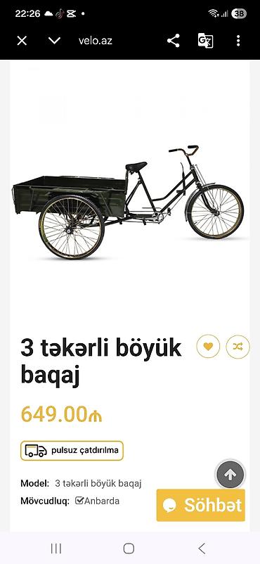 veıosiped: Yükdaşıma üçtəkərli velosiped yaxsi vezziyetdir unvan Merdekan — 5