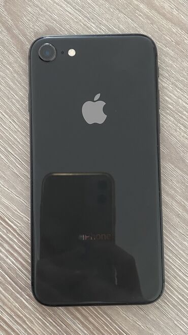 IPhone 8, Б/у, 64 ГБ, Черный, Чехол, 100 %