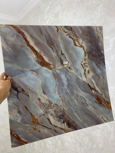 Mərmər effektli PVC panellər: Hamam ucun kafel evezi mermer paneller . Suvaqin ustunden kafelin — 4