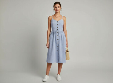 pepco sukienka bialo niebieska: Women`s dress, size S