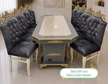 - Klassik üslubda yemək otağı dəsti - Tərkibi: 1 masa + 6 stul - Masa lalafo.az -da - Klassik üslubda yemək otağı dəsti - Tərkibi: 1 masa + 6 stul - Masa