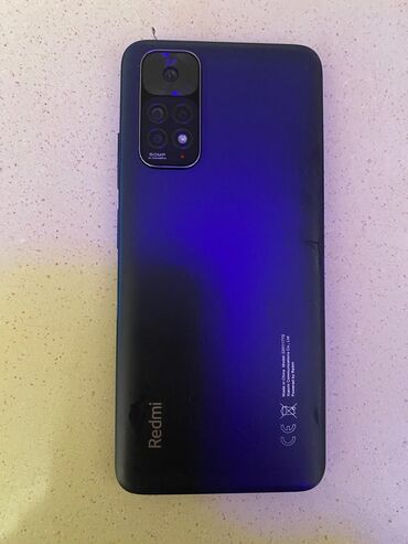 трехсимочный телефон fly: Xiaomi Redmi Note 11, 128 ГБ, цвет - Черный, 
 Сенсорный, Отпечаток пальца, Две SIM карты